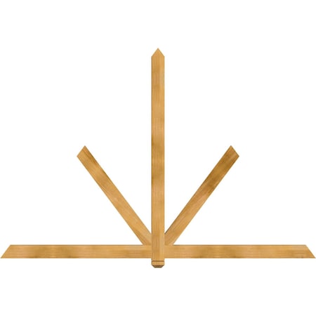 Ekena Millwork Kennewick Rough Sawn Timber Gable Bracket, Western Red Cedar, 96"W x 64"H x 2"D x 4"F, 16/12 Pitch GBW096X64X0204KEN00RWR